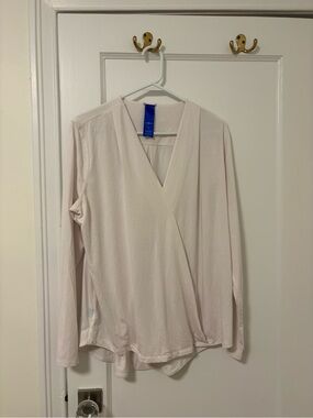 Kit and Ace Pale Pink Wrap-Front Long Sleeve Top